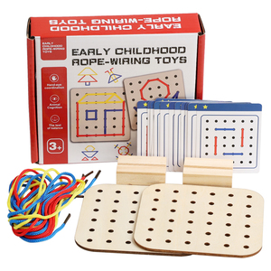 Gioco Educativo Montessori in Legno per Bambini, Tavola con Forme da Infilare e Abbinare, Giocattoli <span class=keywords><strong>Educativi</strong></span> per 5-<span class=keywords><strong>7</strong></span> <span class=keywords><strong>Anni</strong></span> - Product Image 1