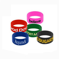 Anneau/Bracelet en silicone de qualité alimentaire gravé/imprimé, prix d'usine