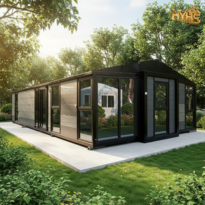 Casa Contenedor Expandible Prefabricada Impermeable y Transpirable de 40 y 20 Pies, 5 Dormitorios, Diseño Moderno, Sala de Estar Ecológica con Entrada - Product Image 1