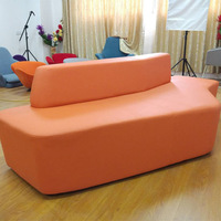 Ensemble de canapés modulaires simples en tissu pour bureau, meubles modernes de Foshan, cadre en bois massif, espace de repos pour salon commercial