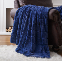 Couverture en fausse fourrure de lapin, couvertures pour canapé et lit, couverture luxueuse en peluche douce et moelleuse, 50x60 pouces, super douce, chaude et légère