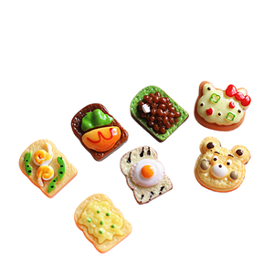 Simulación de comida de juguete: Huevos fritos, pan, <span class=keywords><strong>hamburguesas</strong></span>, rebanadas de tostadas, resina DIY, pegamento, fundas para teléfonos, joyería - Product Image 2