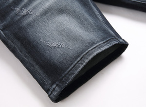 Black <span class=keywords><strong>Cat</strong></span> Beard Jeans rectos de cinco puntos para <span class=keywords><strong>hombre</strong></span> para verano Stonewashed High Street Hip Hop Style Utility Streetwear de punto - Product Image 6