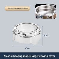 Vente directe d'usine ensemble de buffet rond en acier inoxydable 6L poêle chauffant chauffe-plats hôtel et restaurant équipement de restauration