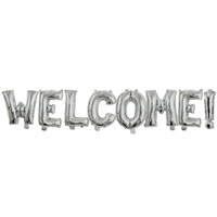 Ballons de bienvenue en or et argent de 16 pouces, ballons en feuille métallique, lettres en ballons, décorations de fête pour anniversaire