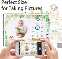 Tapis de jeu pour bébé nouveau-né photographie mensuel jalon bébé flanelle couverture polaire pour cadeau