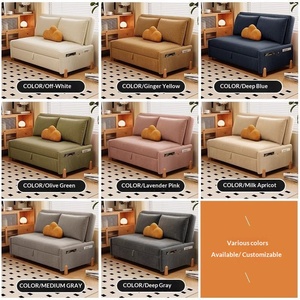 Armless <b>Folding</b> <b>Sofa</b> Bed Dual Purpose Solid Wood Pull Out Multifunctional Telescopic <b>Sofa</b> For Small Living Room Study - Product Image 4