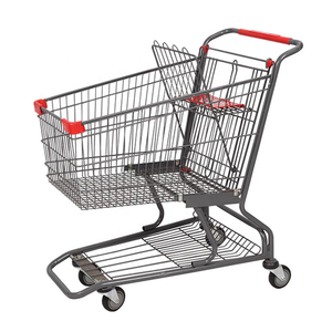 アジアスタイルショッピングトロリースーパーマーケット機器金属折りたたみトロリー - Product Image 2