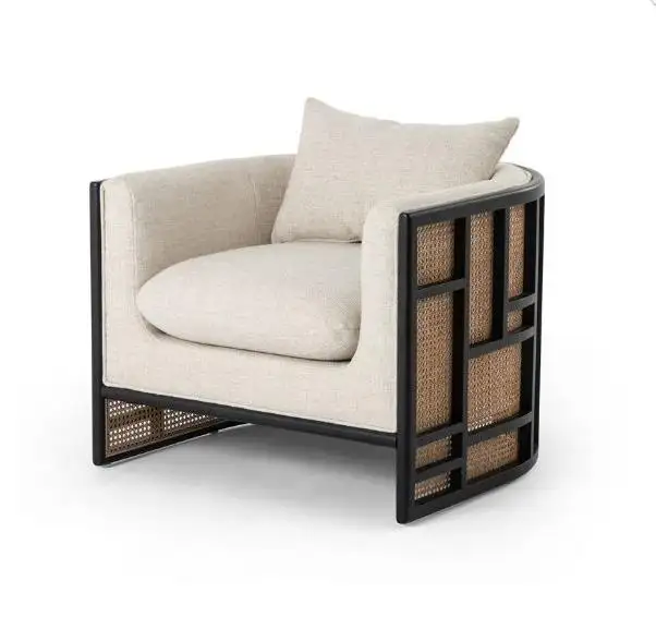 Luxury Modern Living Furniture Fabric Sofa Warm And Elegant Furniture Design Sense Ebony Fabric Single Sofa