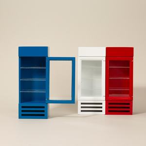 1:12 DIY modelo en miniatura de madera Pantalla de bebidas refrigerador Vertical casa de juegos muebles para casa de muñecas - Product Image 3