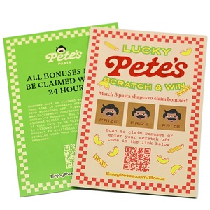 Cartes à gratter personnalisées multilingues pour loterie, impression de codes QR variables, billets de loterie à gratter pour entreprises, cartes à gratter porte-bonheur à gagner - Product Image 1