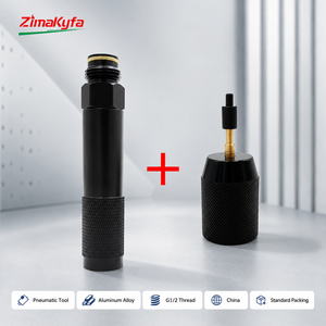 Adaptador de CO2 para herramientas neumáticas, cargador de llenado rápido de cápsulas de CO2 de 12g, rosca G1/2, aleación de aluminio, negro, recarga - Product Image 1