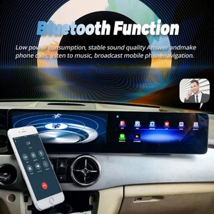 Autoradio portable à double écran 12,3 pouces Android 14, monté sur tableau de bord, avec USB, GPS intégré pour Mercedes Benz Classe GLK 2010-2015, CarPlay - Product Image 4