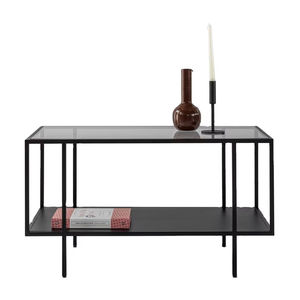 โต๊ะกาแฟ / โต๊ะเหล็กทรงสี่เหลี่ยมทันสมัย ​​โครงเหล็กสไตล์ยุโรป ท็อปกระจก เฟอร์นิเจอร์ห้องนั่งเล่น ปรับความสูงได้พรีโด - Product Image 1