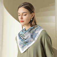 Nouvelle collection d'été : Foulard carré en soie rétro français imprimé, série 90, pour femme, vente en gros
