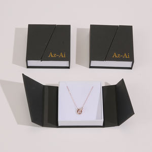 New Rectangle Square Double Open Door <b>Jewelry</b> <b>Packaging</b> Display Cardboard <b>Jewelry</b> Box Wholesale Custom Logo Ring Gift Box - Product Image 5