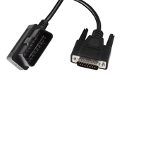 OBDII-cable de prueba de 16 pines macho/hembra a DB15P macho obd2 db15 obd, cable t para interfaz VGA, diagnóstico, programación artesanal