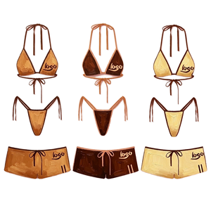 Bikini de Dos Piezas Personalizado con Logotipo Impreso a Todo Color, Elástico, con Tirantes Ajustables, Traje de Baño para Mujer, Fabricación OEM/ODM - Product Image 1