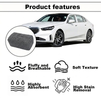 Bloc applicateur de cire en microfibre gris uni, éponge épaisse en mousse pour le detailing automobile, pour l'application de cire, de polish et de revêtement céramique