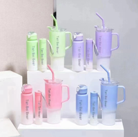 Ensemble Chaud 3 en 1 Portable: Gobelet à Paille en Plastique, Set de Trois Pièces pour Boissons