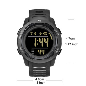Montre numérique de sport étanche à double fuseau horaire avec alarme, chronomètres, minuterie - Product Image 2