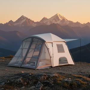 <span class=keywords><strong>Tente</strong></span> <span class=keywords><strong>familiale</strong></span> à ouverture rapide, imperméable, coupe-vent, portable, pliable, facile à monter, grande capacité, en tissu Oxford, deux chambres - Product Image 5