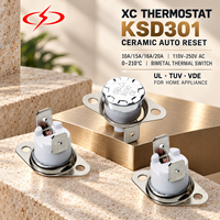 Thermostat XC KSD301 en céramique à réinitialisation automatique 15A/16A/20A 110V-250V AC -230°C Interrupteur thermique bimétallique TUV VDE pour