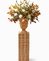 Base de vase en rotin tressé moderne de luxe, support de présentation de fleurs pour mariage, décoration de style rustique, vase sur pied