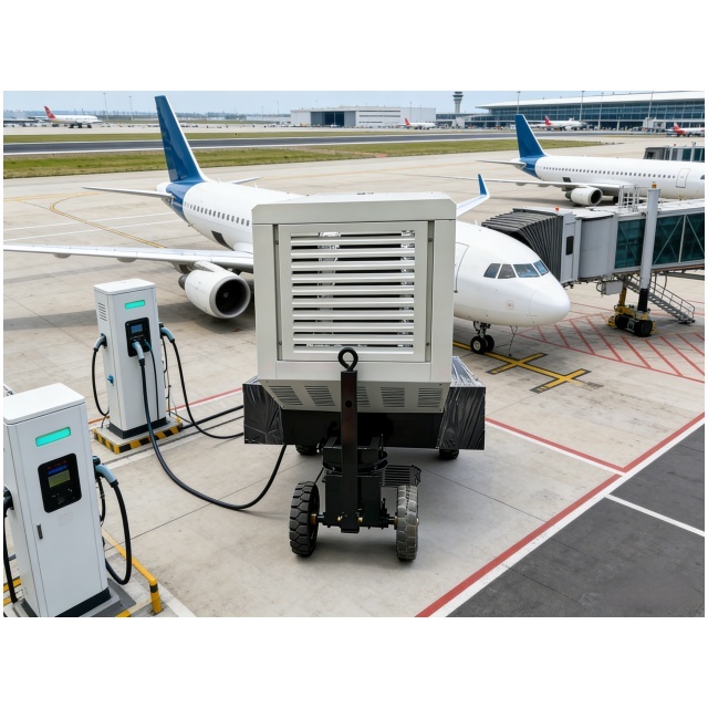 28V DC 90KVA Silent Type Auto Start 1800 RPM Airport Ground Service Equipment Stamford 115/200V AC Mobile Towable Aircraft Power