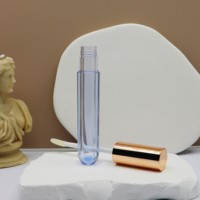 Yuecai - Tubo de Brillo Labial Transparente de 5 ml, Envase Vacío para Aceite Labial con Tapa Dorada Rosa, Botella para Lápiz Labial Líquido, Venta al por Mayor