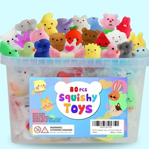 80pcs Set Mochi Squishy Toys Set Birthday Party Favors for Kids Adults Stress Reliever With Storage Box - Product Image 1