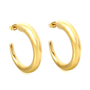Hoop <b>Earrings</b> Gold Tone Geometric <b>Hook</b> Shape Party Fashion Jewelry for Women - Product Image 3