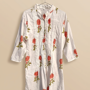 Robe mi-longue en coton indien tissé, imprimée à la main et à la numérique, style Sweet Woven - Product Image 3