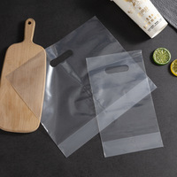 Sacs en plastique transparents personnalisés avec logo et poignées découpées, sacs de vente en gros pour les petites entreprises, sacs de shopping