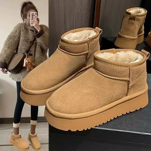 Botas de Nieve para Mujer, Nuevas 2025, con Suela de Goma Gruesa, Ligeras, Duraderas, Antideslizantes, Cálidas, con Parte Superior de Cuero Sintético, de Caña Alta - Product Image 1