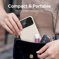 Batterie Li-Polymère Haute Capacité à Charge Rapide 22,5W, Banque d'Alimentation Portable avec Ports USB-A/Type-C, Affichage LED, Câble