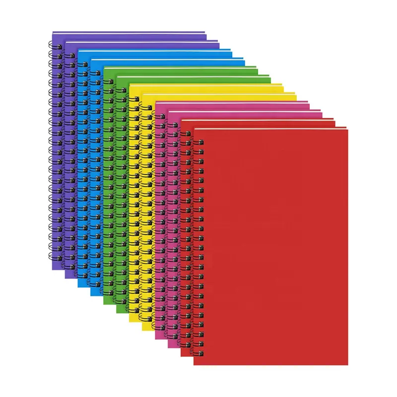 Berbagai warna Kawaii buku komposisi Spiral grosir perlengkapan sekolah Notebook latihan A5 60 lembar kulit Logo Anda dicetak