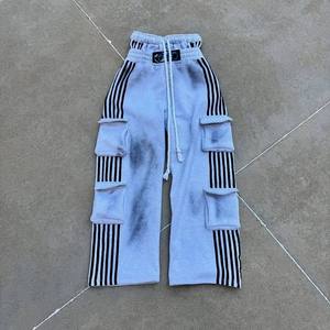 Sudaderas con capucha bordadas de alta calidad personalizadas Sudaderas con capucha y pantalones de chándal en blanco Pantalones cargo de algodón Conjunto de pantalones de chándal y Sudadera con capucha de felpa francesa - Product Image 3