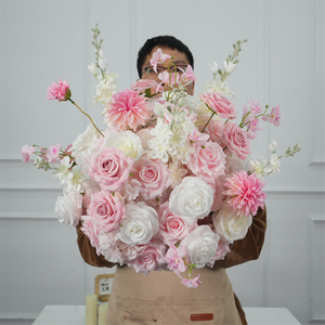 จำหน่ายดอกไม้ประดิษฐ์คุณภาพสูง จัดดอกไม้งานแต่งงานสีชมพูและสีขาว - Product Image 1