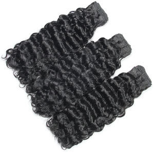 12a Southeast Asian 100% <strong>Thick</strong> Raw Indian Russian Egg Curl Super Double Drawn Human Silky Funmi Hair Weft Extension with Frontal - Product Image 4
