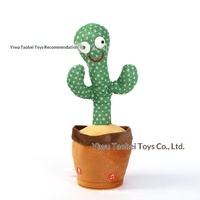 Cactus Dansant Électrique Interactif Chantant et Parlant en Peluche pour Enfants de 4 à 6 Ans