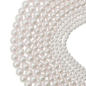 Perles de verre nacrées irisées brillantes de 4/6/8 mm, rondes et en vrac, pour la fabrication de bijoux de mariée DIY, bracelets, prix d'usine - Product Image 1