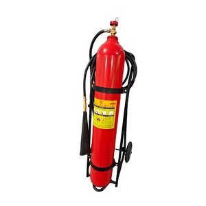 طفاية حريق محمولة على عربة يدوية الدفع، بمسحوق ثاني أكسيد الكربون 30 كجم، مصنوعة من الفولاذ، متوفرة بأوزان 24 كجم و 30 كجم، للمستودعات والمصانع ومحطات الوقود - Product Image 1