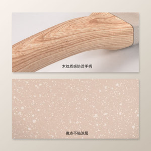 Egg Burger <b>Pan</b> Non-Stick Fry <b>Pan</b> With Wooden Handle And Speckled Coating For Household Use - Product Image 1