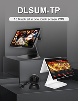 Sistema POS de pantalla táctil única de 15,6 pulgadas altamente rentable con pantalla de cliente opcional