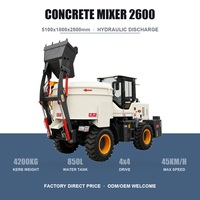 Camion malaxeur à béton 4 mètres cubes, auto-chargeur, transmission par boîte de vitesses, système entièrement hydraulique pour projets d'ingénierie