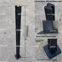304 acier inoxydable fente colonne verre sans poinçon escalier main courante balcon garde-corps 12mm d'épaisseur moderne extérieur balustrade rampes
