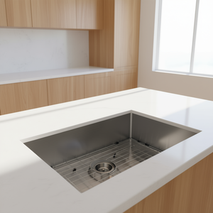 Évier de cuisine style ferme 30x21x10 à face frontale, cuve unique, en acier inoxydable de calibre 16, surface brossée - Product Image 2