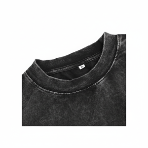 เสื้อยืดโอเวอร์ไซส์ผู้ชาย ผ้าฝ้ายออร์แกนิค 100% คุณภาพสูง ล้างสีแบบ Stone Washed พิมพ์ลายแบบวินเทจ โลโก้แบบซีดจาง สกรีนลายแบบลำลอง - Product Image 1