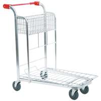 KAIJIA – chariot de supermarché pliable en métal à 2 niveaux, chariot de transport de fret en acier, chariot logistique, chariot plat